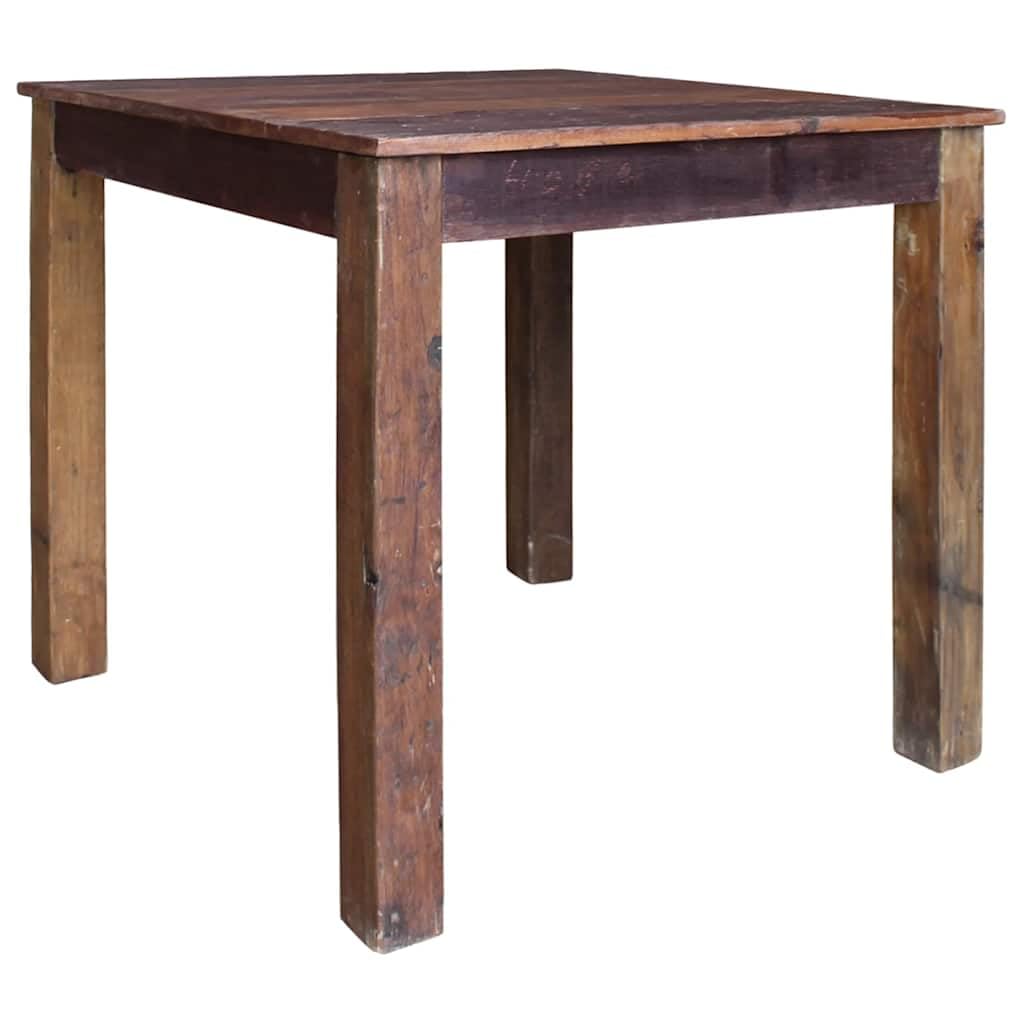 Stół do jadalni z litego drewna pochodzącego z recyklingu, 82 x 80 x 76 cm, ręcznie wykonany, rustykalny stół kuchenny do jadalni, wyjątkowy styl vintage