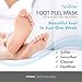 Foot peel mask exfoliates and promotes removal of the dead skin and calluses during 3-7 days