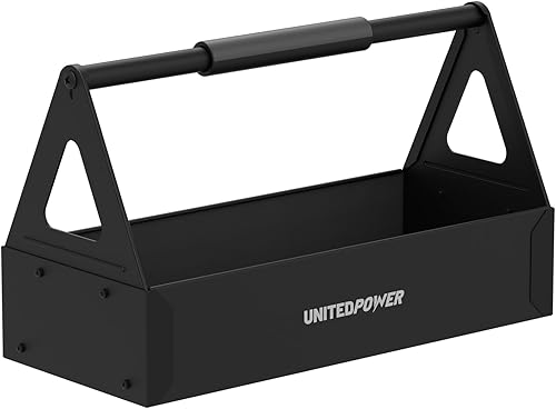 Miniatura 1 de UNITEDPOWER Práctica caja de herramientas, bandeja de metal portátil con mango de agarre cómodo, organización de herramientas para el hogar,