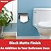 Matte Black Toilet Paper Holder Adhesive, Toilet Paper Roll Holder with Shelf, 3M Adhesive No Drill or Wall-Mounted with Screws for Bathroom & Kitchen