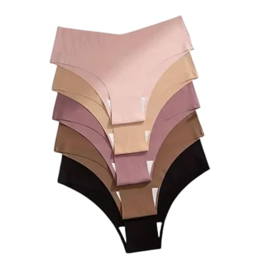 Kit 5 Calcinhas Corte a Laser sem Costura Cós Alto 10 Cm Conforto Tanga Vick Cor Sortida