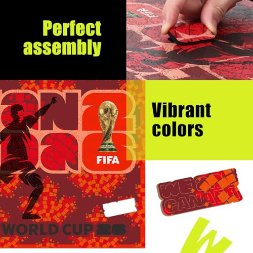 Image of FIFA Canada Poster Wooden Puzzle for Adult, 200 Pieces Irregular Shape Puzzle, 5MM Thick, Creative Collectible Gift for Fans, Officially Licensed Product, 11 x 11