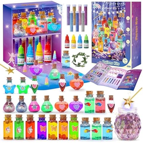 Skirfy Fairy Aqua Potion Kits for Girls with 23 Potion Bottles, Chirstmas Magic Kit Mix Potion DIY Decorations Garden Art Craft Kits Birthday Gifts,Girl Toys for Ages 8-13 Cover