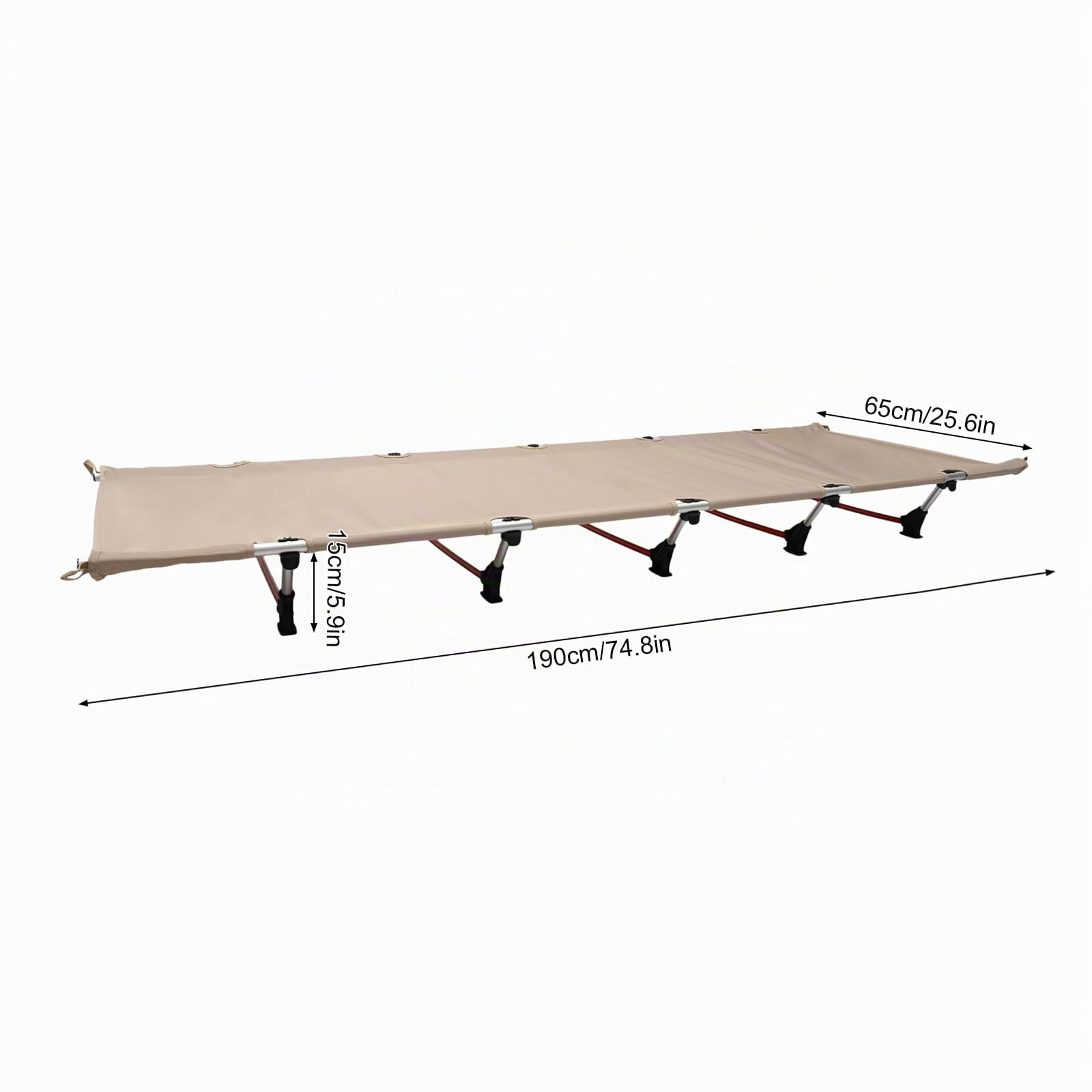 Lit de camp pliable en aluminium - Pour voyage, extérieur, camping, camping - Avec sac de transport - Pour pique-nique, camping, trekking - 190 x 65 x 15 cm