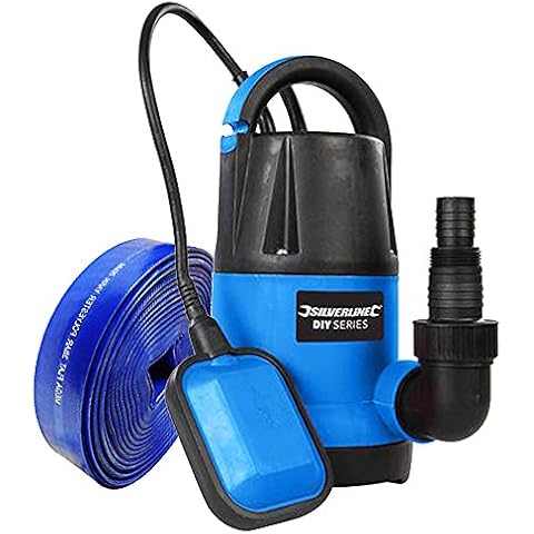 Submersible Water Pump 250w + 5m Hose Hot Tub Spa Fast 5000 ltr/hr Flow Silverline DIY Cover