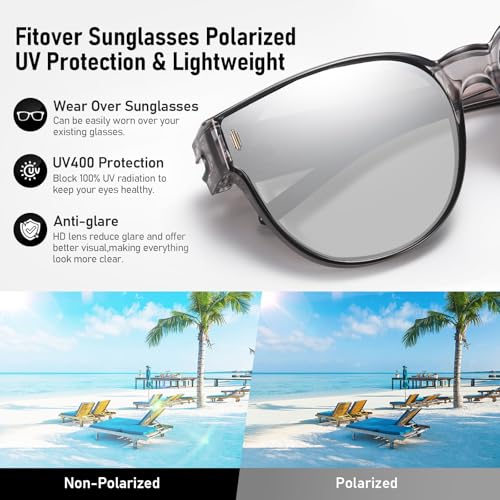Image of HAOLOTA Fit Over Glasses Sunglasses for Women Polarized