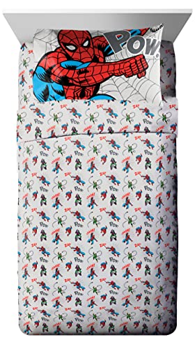 Marvel Spiderman Spidey Vs 5 Piece Twin Size Bed Set - Includes Comforter & Sheet Set Bedding - Super Soft Fade Resistant Microfiber (Official Product) #TOP2