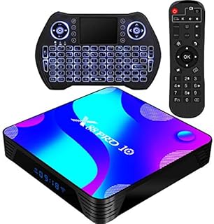 Android TV Box 11.0, Smart TV Box RK3318 2GB 16GB Support 2.4G 5.8G WiFi Bluetooth 4.1 with Mini Backlit Keyboard Ethernet LAN 3D 4K Video Android TV Player Google Mini PC Set Top TV Box