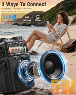 Emgykit R11 Portable Shortwave Radio - 4000mAh/14800mWh NOAA/SW/AM/FM, Solar/Hand Crank/USB Charging, Bluetooth Receiver/USB/TF Playback,with Compass,Flashlight,SOS for Camping & Emergencies - Grey