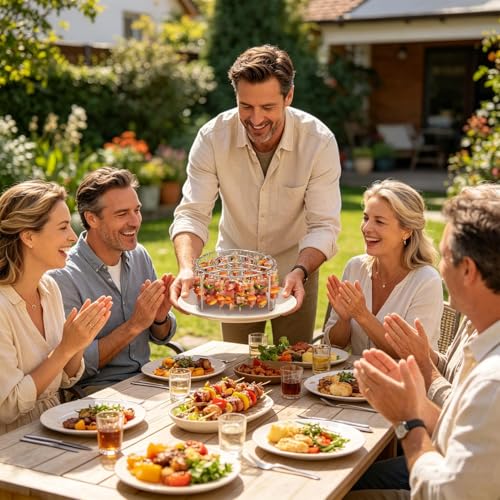 Estante para brochetas de freidora de aire compacto de 12 pulgadas con base antideslizante 5