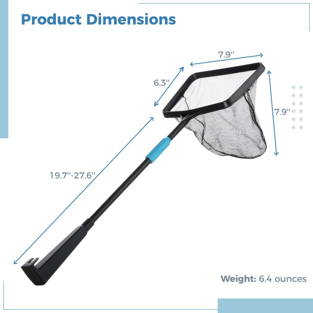 Épuisette de piscine avec sac, manche en acier inoxydable pour nettoyage de bassin et piscine