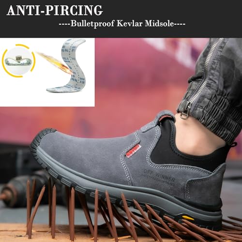 Image of Nutropa Welding Work Boots for Men Composite Toe Safety Boots Non Slip Steel Toe Work Shoes Lightweight Construction Welder Boots
