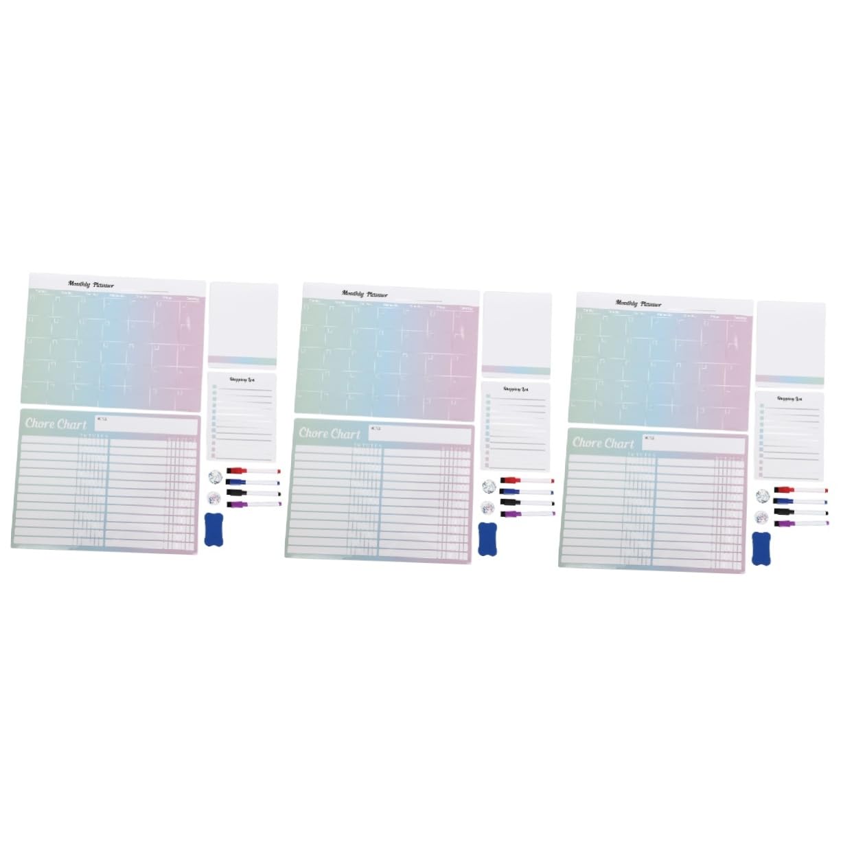 STOBOK 3sätze Magnetische Kühlschrankplaner Mit Teilen Magnetische Planungstafeln Für Termine Aufgaben Und Familienkalender Abwischbar Pinkem Farbverlauf Inklusive Zubehör
