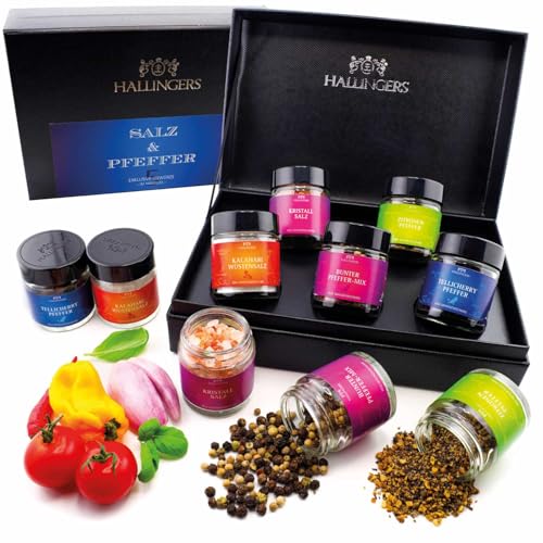 Hallingers Genuss Manufaktur Grillgewürze Geschenkset – 5 Premium Salze & Pfeffer zum Grillen &...