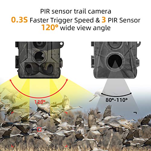 TCNEWCL Trail Camera 20MP 1080P HD Waterdicht, Wildlife Hunting Scouting Game Camera met 42Pcs IR LED Infrarood Night Vision Tot 80FT/25M, Surveillance Camera Brede Hoek 120° Detectie - Image 5