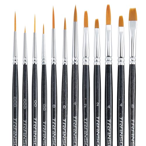 Transon 12pcs Small Detail Painting Brushes for...
