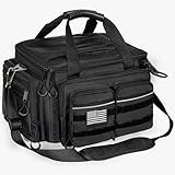 LASUK Fishing Tackle Bag, 600D Water-Resistant Soft Tackle Box Case, Fishing Gear Storage Bag for Saltwater or Freshwater Fishing Gear, Waterproof Bottom