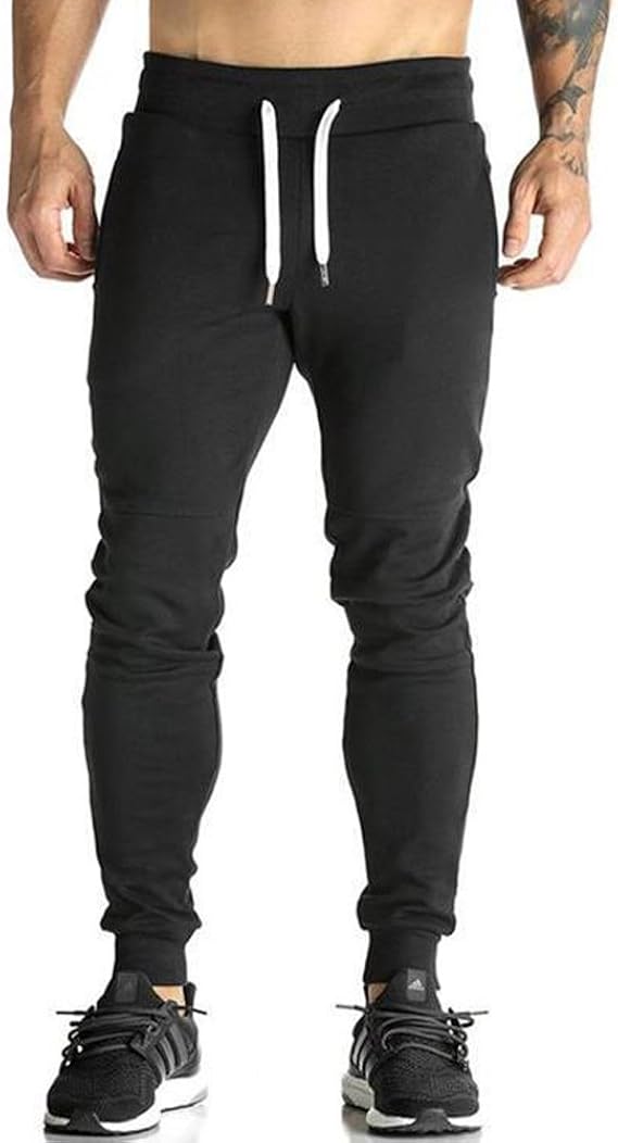 Amazon Ruuko ジョガーパンツ スポーツウェア ロングパンツ メンズ ジム ランニングパンツ スリムロングパンツ M 黒い スウェットパンツ 通販
