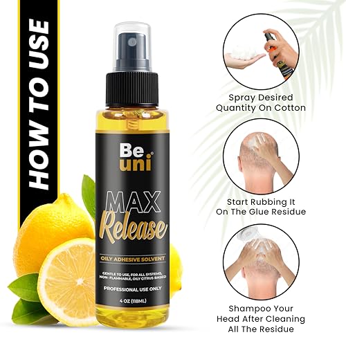 Image of Max Release C22 Remover Wig Glue Remover Spray - Fast Acting Adhesive Remover for Hair Patch & Wigs | Citrus Based, Skin Friendly Formula (Pack of 1, 118ml)