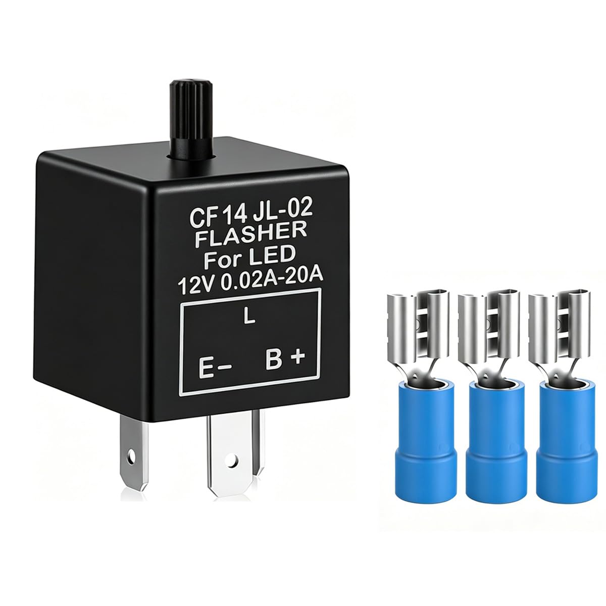 Gebildet Blue 1 Piece 12V 3 Pin Electronic Led Flasher Relay 0.1W-150W C/M Motorcycle Turn Signal Adjustable Flasher Cf-14Kt, Comes With 3Pcs Terminals
