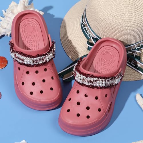 Image of FLIOZY Women's Gardener Platform Clogs Slippers Hight Heels Mules Clog Wedge Sandals Outdoor Beach Shoes