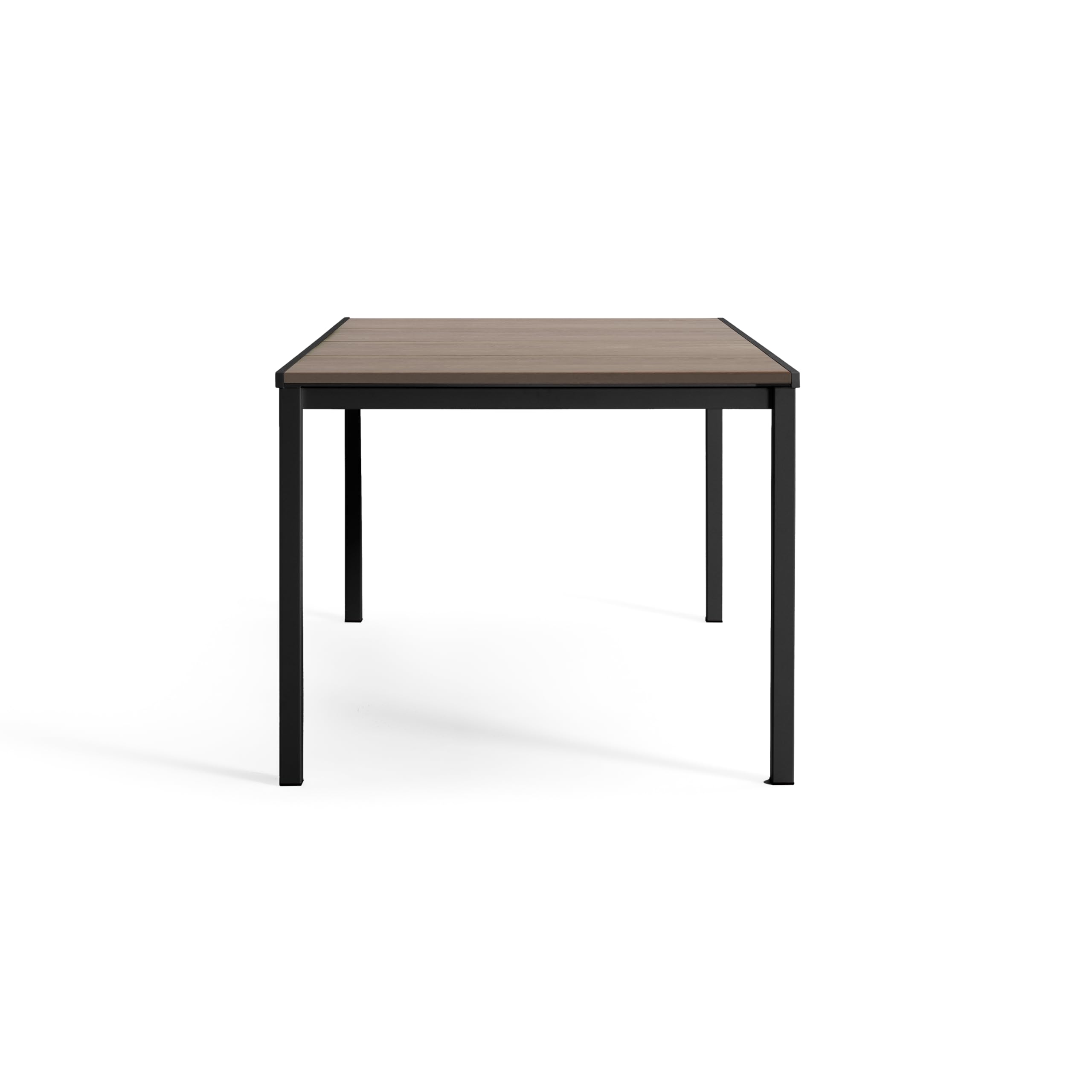 Keter Porto Table de Salle à Manger extérieure pour Jardin et terrasse, 160 x 95 x 75 cm, Convient pour 6 Personnes, Plateau en Finition Effet Bois, Structure en métal Graphite
