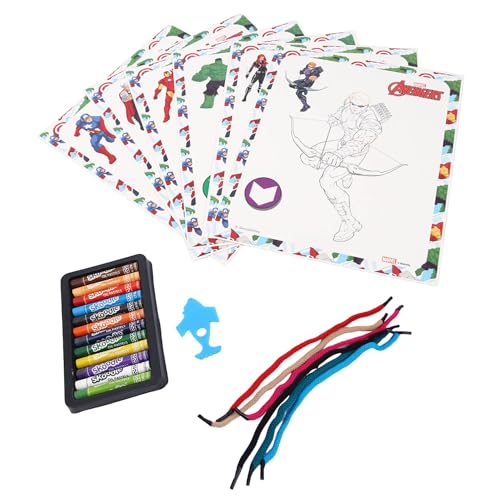 Image of SKOODLE Colouring Frames | DIY Colouring & Painting Art Kit for Kids | 6 Colouring Sheets, 12 Colour Sticks & 6 Hanging Strings