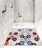 Tapis de Douche antidérapant antibactérien,80 X 120CM Tapis de Bain de Baignoire Tapis de Pied résistant à la moisissure et Lavable en Machine pour Douche ou Baignoire,Parquet de Couleur