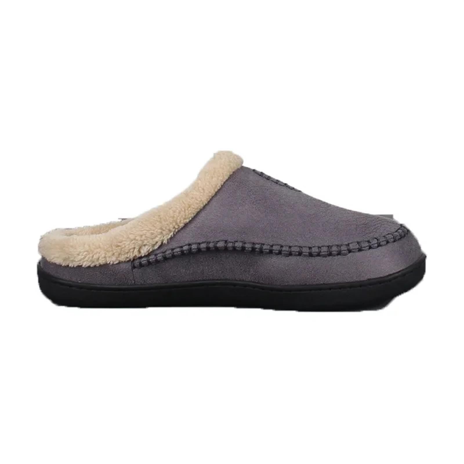 Pantofole da uomo in cotone Pantofole da uomo Home Winter Indoor Peluche Scarpe calde casa in pelle impermeabile con fondo spesso in cotone