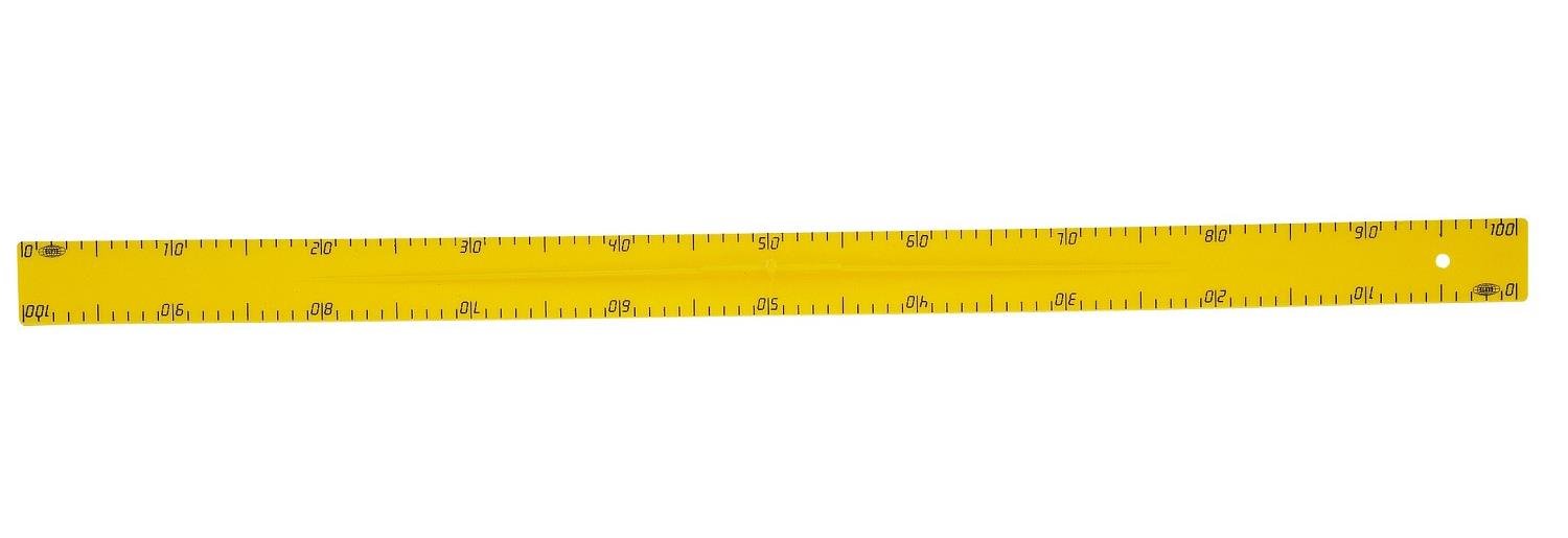 Règle graduée plate 1 mètre Nobo en polystyrène antichoc jaune pour tableau