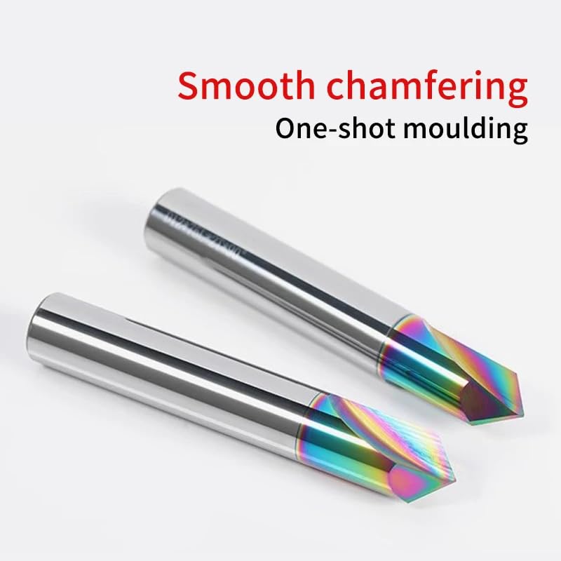90° HRC55 Chamfer End Mill Carbide Chamfering Milling Cutter V Router Bit 3-12mm Metal CNC Machine Tools,6x6Dx50Lx90deg