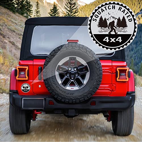 Image of Bigfoot Badge Rated Car Emblem, Squatch 4 x 4 Metal Automotive Badge 4D Metal Car Badges Emblems Round Decals Decals Stickers Compatible with Wrangler Vehicles Trucks