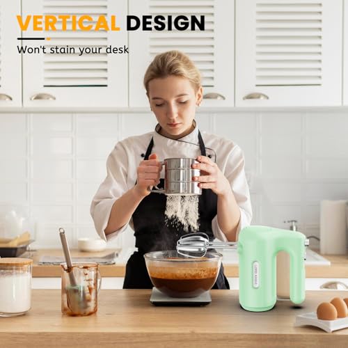 Image of Lord Eagle 5-Speed Small Hand Mixer Electric, 300W Compact Portable, Green