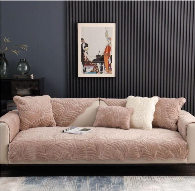 LUBOSE Velvet Sofa Covers, Washable Sofa Cover Protectors, Plush Sofa Covers, Sofa Protectors, Sofa Towels, Sofa Blankets(110 * 160cm, Light Coffee)