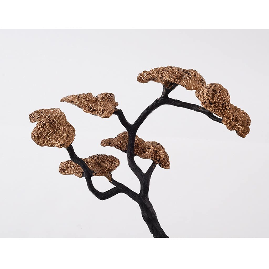 Árbol Bonsái Artificial Pequeño Bonsái Artificial Bienvenido Pino Simulación Planta en Maceta Base de Mármol Hoja de Metal Oficina para Oficina Hogar Adornos de Interior Árbol Bons