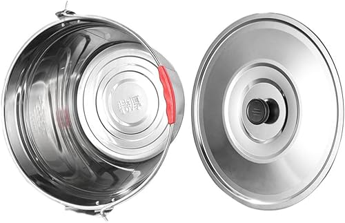 Miniatura 8 de Happyyami Cenicero para chimenea, cubo de cenizas, cubo de basura de metal con tapa y asa para exteriores, galvanizado para excrementos de perro,