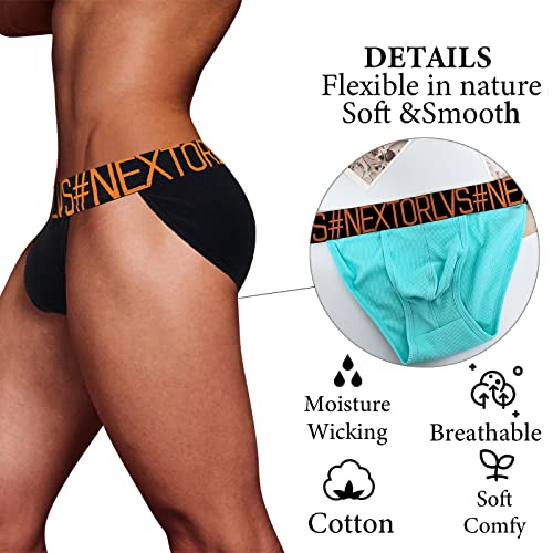 Meshal Men's Cheeky Cotton Bikini Underwear Sexy Mankini Bulge Pouch Low Rise Stretch Moisture Wicking Briefs Pack of 32