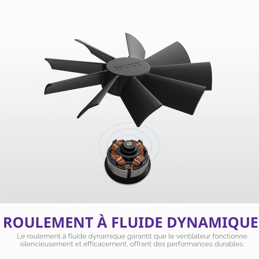 NZXT F120 RGB Duo - Ventilateur RGB Double Face 120mm - 20 LEDs Adressables Individuellement - Flux d'air équilibré et pression statique - Roulement dynamique fluide - Contrôle PWM - Coins en
