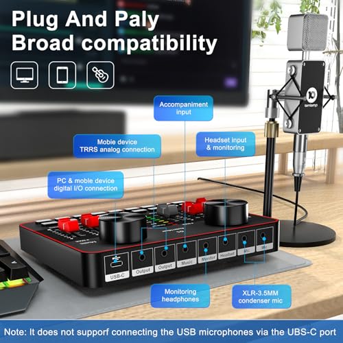 Image of neculogy Podcast Equipment Bundle, BM-800 Condenser with Voice Changer, Recording Studio Package - Podcast Microphone Bundle for Laptop, Streaming /Live Broadcast /YouTube Recording