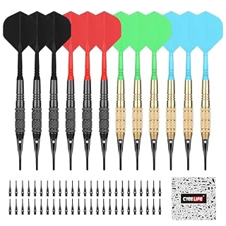 CyeeLife fléchettes pointe plastique, 12 flèches de 18 g