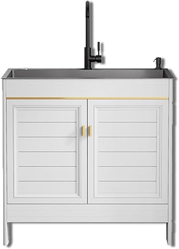 Armario de fregadero de cocina con gabinete, fregaderos para lavadero, lavabo de baño, dispensador de jabón y tocador espacioso para habitación, con