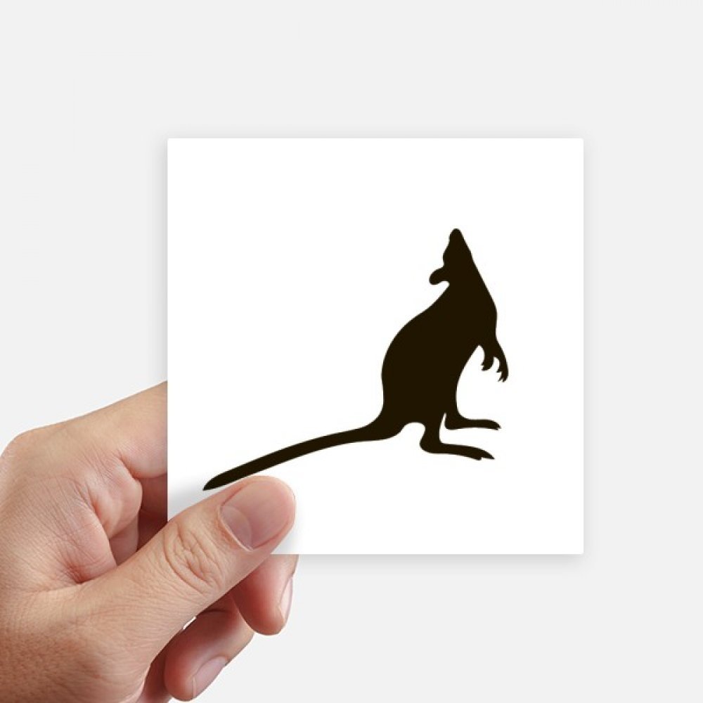 Sticker carré kangourou noir 10cm pour customiser et identifier un bagage