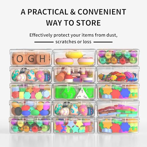 Image of SHALVI Transparent Jewellery & Accessories Storage Box | Box Multi-Compartment Organizer with Removable Grids | Plastic Organizer Box for Earrings, Beads, Craft & Small Items (30-PCS (2))