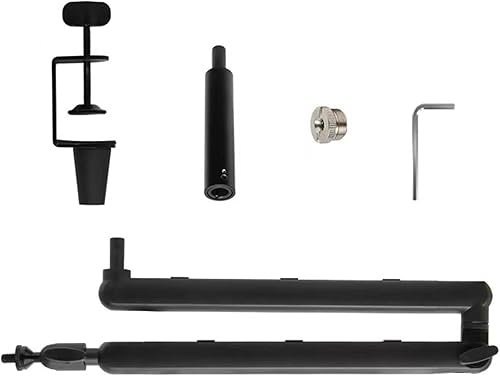 Miniatura 4 de 360 grados giratorio micrófono brazo brazo soporte aluminio construcción para teléfono tableta transmisión en vivo