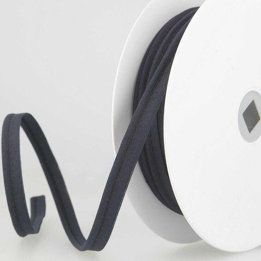 5mm Flanged Piping Cord Polyester Cotton 45 Colours Buy 1 2 Or 4 Metres 801D, 027 Dark Navy, 4 Metres