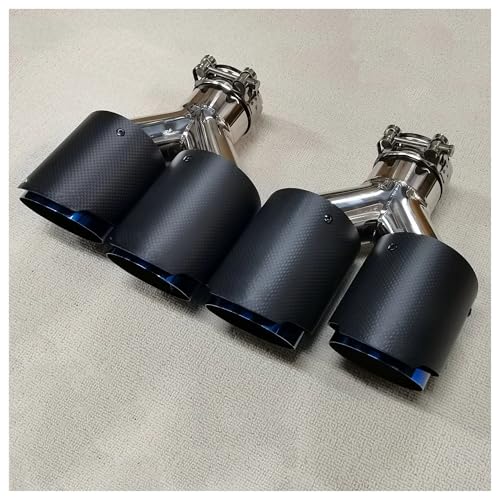 Embouts d'échappement universels en acier inoxydable bleu double sortie Y