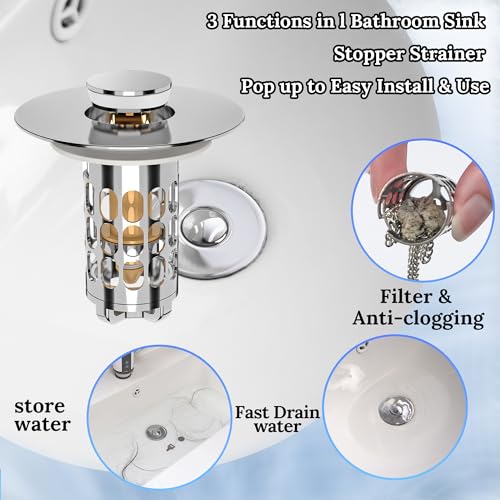 Tapón para lavabo con colador y filtro de desagüe miniatura 2