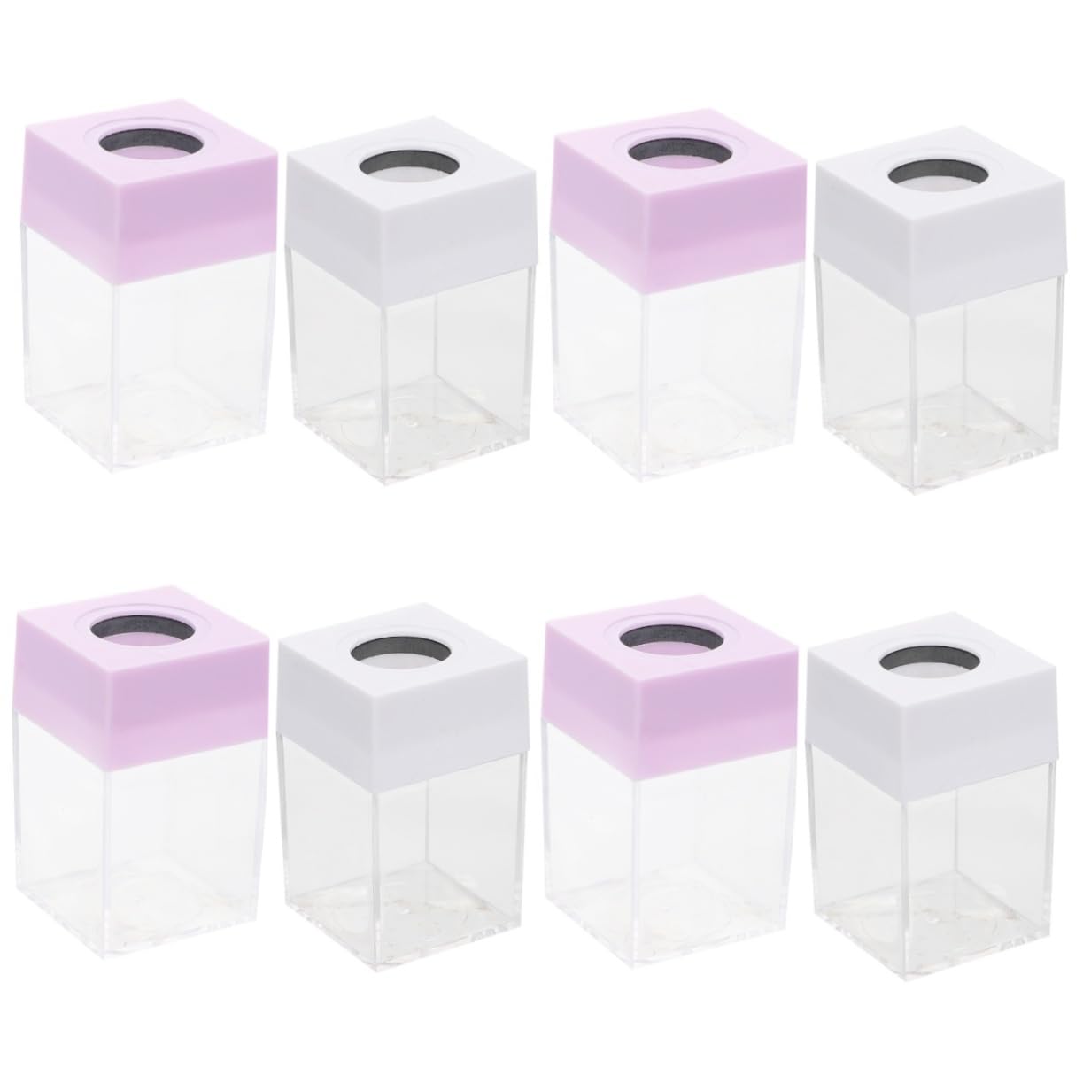 Lurrose 8piezas Soporte De Clips Magnético De Oficina Dispensador De Clips De Papel Pastel Organizador De Escritorio De Transparente