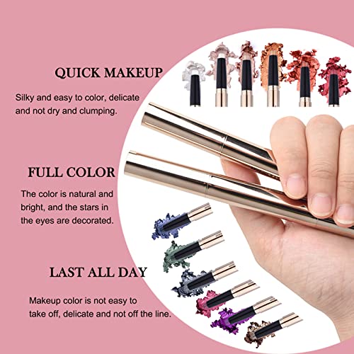 Iguzvaw Cream Eyeshadow Stick,2 In 1 Eye Shadow Pencil Crayon Makeup With Smudger,Multi-Dimensional Eyes Look,Waterproof Long Lasting Hypoallergenic Eye Shadow Sticks (06# Rose Red Shimmer) #TOP3