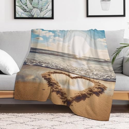 Couverture en microfibre extra large plaid lit canapé motif cœur